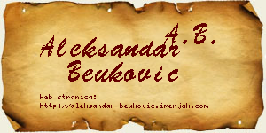 Aleksandar Beuković vizit kartica